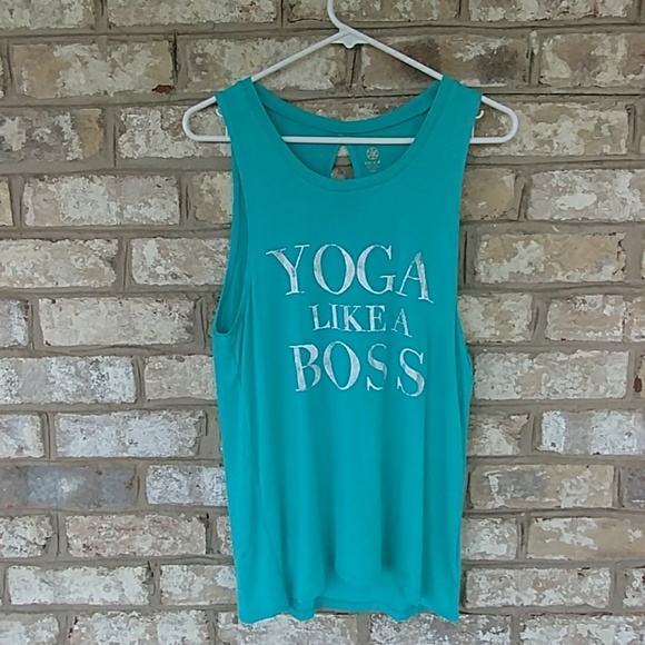 Gaiam, Green, "Ana" Tank, "Yoga Like A Boss" - Picture 2 of 4